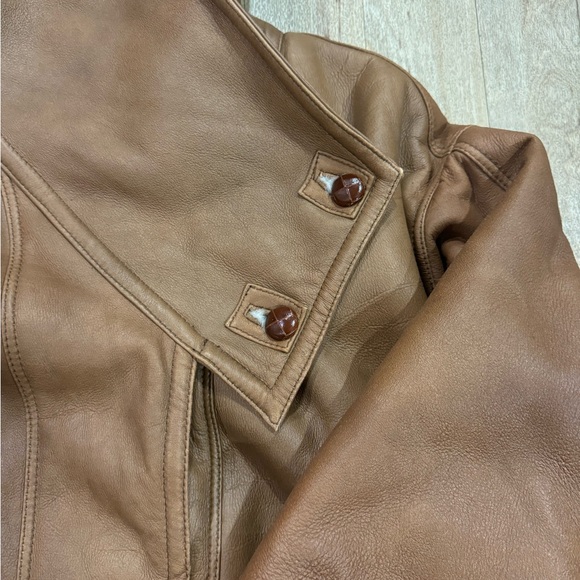 Vintage SHEARLING Men Coat Original Spanish LEATHER 48 Mid Length Sheepskin - Picture 5 of 8